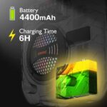 Máquina de karaoke con 2 micrófonos inalámbricos, sistema PA portátil Bluetooth altavoz PA con luces LED, grabación de audio, radio FM, control remoto, compatible con tarjeta TF/USB/AUX - Imagen 4