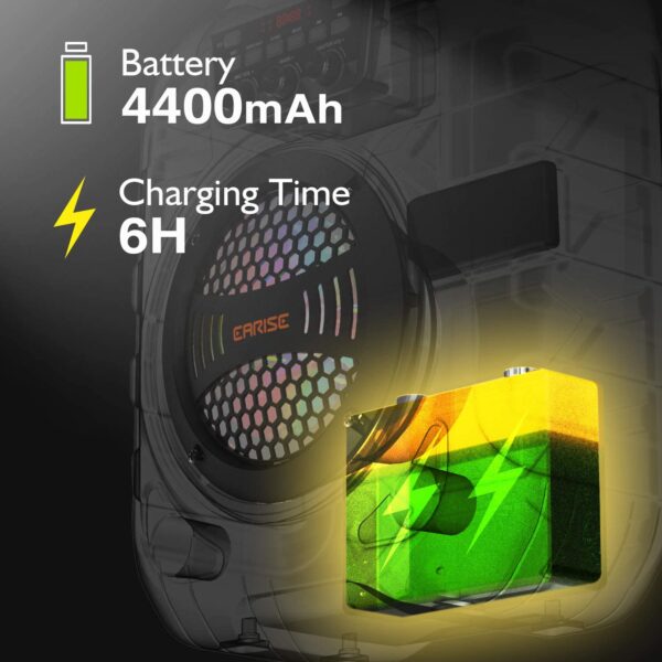 Máquina de karaoke con 2 micrófonos inalámbricos, sistema PA portátil Bluetooth altavoz PA con luces LED, grabación de audio, radio FM, control remoto, compatible con tarjeta TF/USB/AUX - Imagen 4