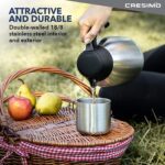 Thermo - Pichel - Recipiente térmico de acero inoxidable de 68 onzas, recipiente térmico en vacío de doble pared, 12 horas de retención del calor, 2 litros