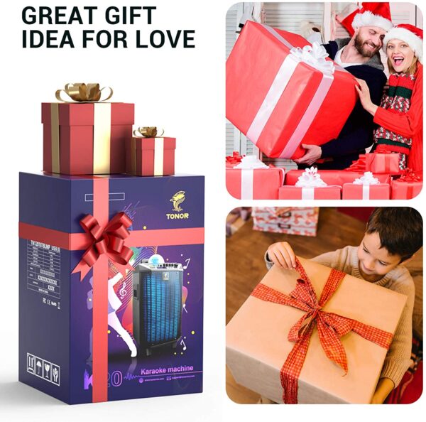 Máquina de karaoke inalámbrica, TONOR Bluetooth PA sistema portátil altavoz de canto con micrófonos inalámbricos duales, bola de discoteca para el hogar karaoke, fiesta, clase y iglesia (K20) - Imagen 9