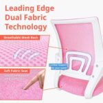 Silla de oficina de NEO Silla de escritorio de computadora para juegos – Cojín ergonómico de espalda media, soporte lumbar, con ruedas, cómodo asiento de carreras de malla azul, ajustable, giratorio, para el hogar, estilo ejecutivo - Imagen 8