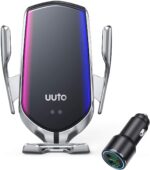 Cargador de coche inalámbrico, 10 W Qi de carga rápida con sujeción automática para el teléfono de ventilación de aire para iPhone 12 Series/11/11 Pro/11Pro Max/XS/XR/X/8/8P, Samsung S20/S10/S9/S8/Note10/Note9