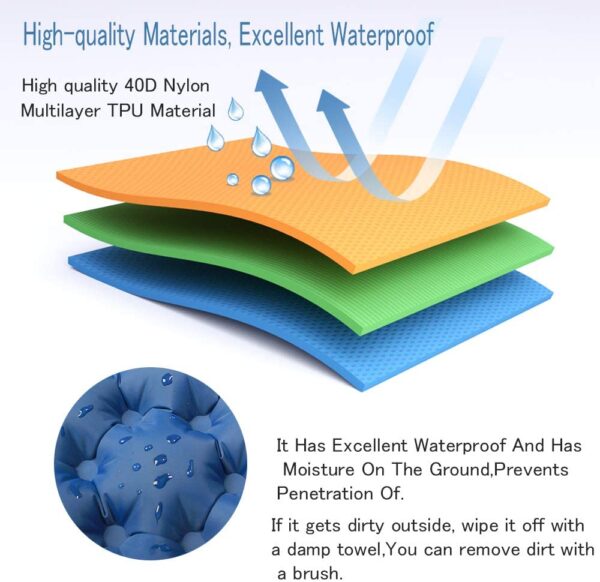 Colchón inflable de aire para acampar, ultraligero y portátil, para dormir al aire libre, senderismo, mochilero, tienda de campaña - Imagen 4