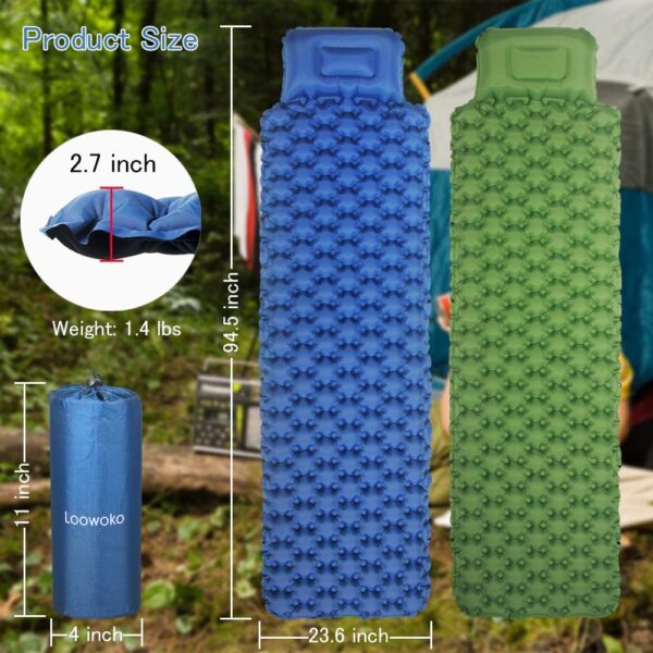 Colchón inflable de aire para acampar, ultraligero y portátil, para dormir al aire libre, senderismo, mochilero, tienda de campaña - Imagen 8