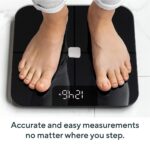Báscula Wyze, báscula de grasa corporal Bluetooth y composición del peso corporal BMI Smart Scale, pantalla digital, monitor de ritmo cardíaco, rastreador de porcentaje de grasa corporal inalámbrico, analizar con aplicación para smartphone, negro - Imagen 8