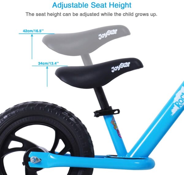 Bicicleta JOYSTAR de equilibrio ligera para niños de 12/14 pulgadas para niños de 2 3 4 5 6 años de edad, bicicletas de empuje para niños, bicicleta planeadora con reposapiés y almohadillas para manillar - Imagen 5