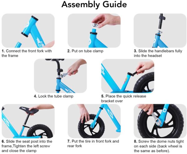 Bicicleta JOYSTAR de equilibrio ligera para niños de 12/14 pulgadas para niños de 2 3 4 5 6 años de edad, bicicletas de empuje para niños, bicicleta planeadora con reposapiés y almohadillas para manillar - Imagen 10