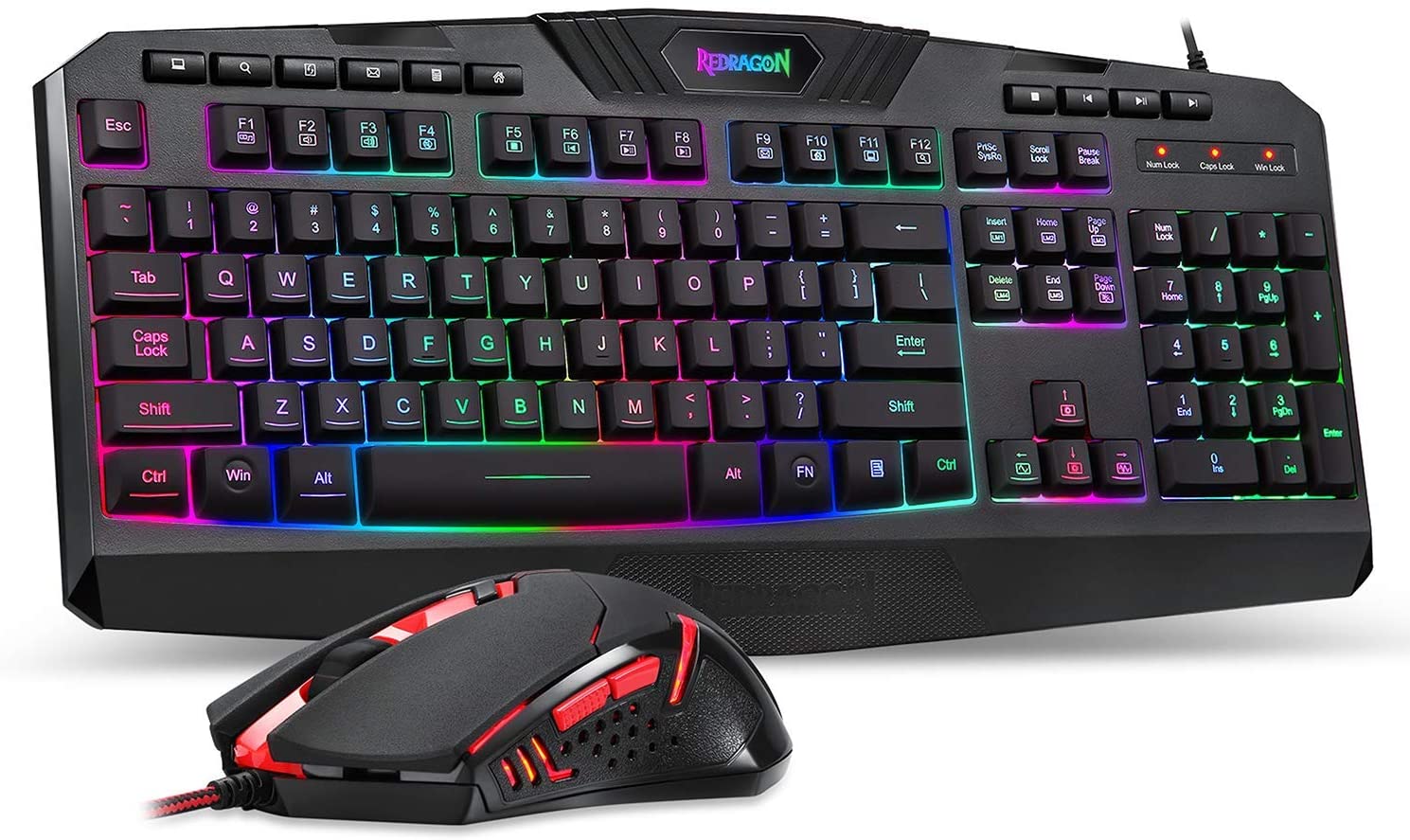 71kr3WAj1FL._AC_SL1500_ Combo Teclado y Mouse Gaming REDRAGON S101 Set combo - Imagen 1