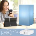 Lámpara de noche con puerto USB, 3 modos de control táctil regulable, lámpara de mesita de noche rosa, lámpara de mesa pequeña moderna para niñas, dormitorio, sala de estar, oficina, bombilla LED incluida (1 paquete) - Imagen 9