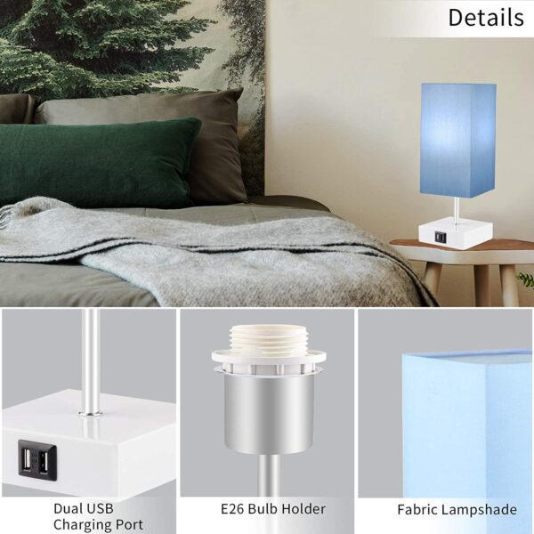 Lámpara de noche con puerto USB, 3 modos de control táctil regulable, lámpara de mesita de noche rosa, lámpara de mesa pequeña moderna para niñas, dormitorio, sala de estar, oficina, bombilla LED incluida (1 paquete) - Imagen 11