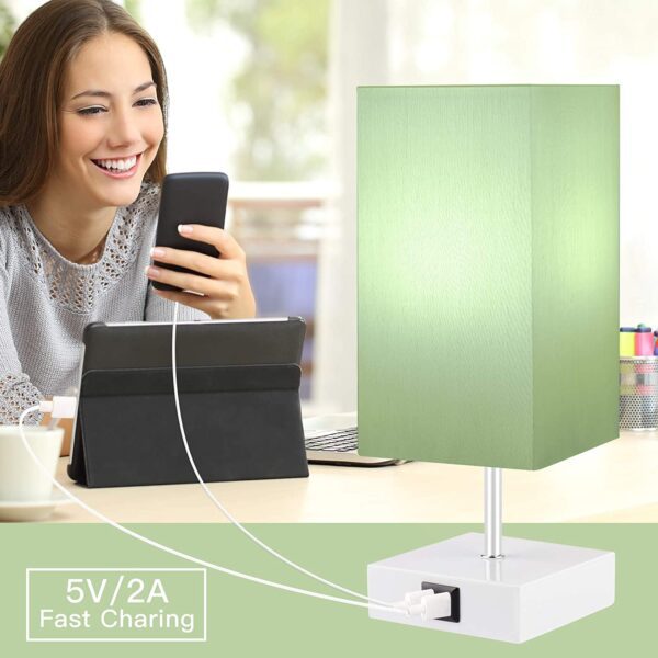 Lámpara de noche con puerto USB, 3 modos de control táctil regulable, lámpara de mesita de noche rosa, lámpara de mesa pequeña moderna para niñas, dormitorio, sala de estar, oficina, bombilla LED incluida (1 paquete) - Imagen 13