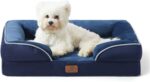 Cama ortopédica para perros medianos – Cama de perro impermeable mediana, sofá de espuma con funda extraíble lavable, forro impermeable y sofá inferior antideslizante, cama para mascotas, azul marino
