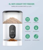 Dispensador - Alimentador automático para gatos, dispensador de comida para perros WiFi con grabadora de voz Control de porciones programable hasta 8 comidas por. - Imagen 7
