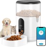 Dispensador - Alimentador automático para gatos, dispensador de comida para perros WiFi con grabadora de voz Control de porciones programable hasta 8 comidas por.