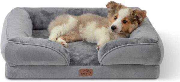 Cama ortopédica para perros medianos – Cama de perro impermeable mediana, sofá de espuma con funda extraíble lavable, forro impermeable y sofá inferior antideslizante, cama para mascotas - Imagen 6