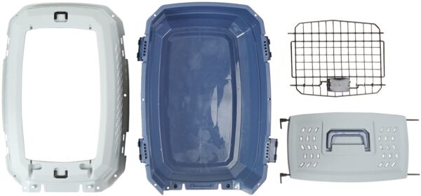 JAULA - Amazon Basics jaula de transporte rígida para mascotas, para viajes, dos puertas, carga superior - Imagen 2