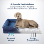 Cama ortopédica para perros medianos – Cama de perro impermeable mediana, sofá de espuma con funda extraíble lavable, forro impermeable y sofá inferior antideslizante, cama para mascotas, azul marino - Imagen 2