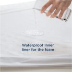 Cama ortopédica para perros medianos – Cama de perro impermeable mediana, sofá de espuma con funda extraíble lavable, forro impermeable y sofá inferior antideslizante, cama para mascotas, azul marino - Imagen 7