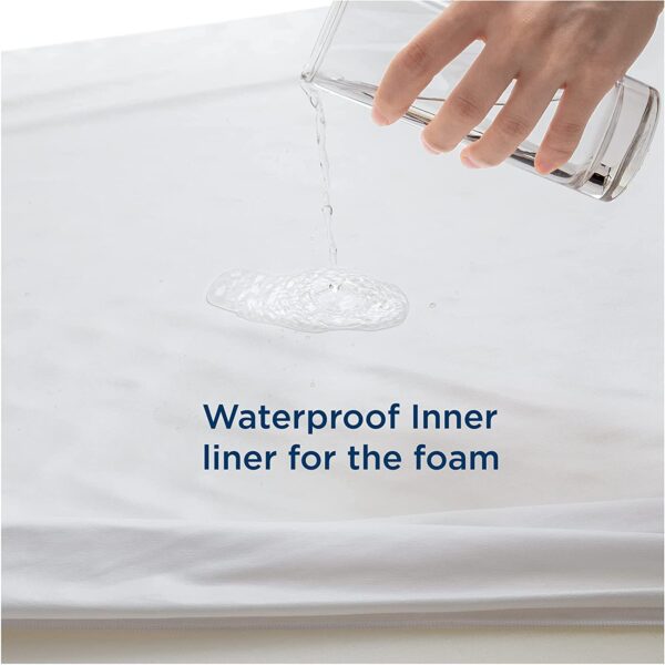 Cama ortopédica para perros medianos – Cama de perro impermeable mediana, sofá de espuma con funda extraíble lavable, forro impermeable y sofá inferior antideslizante, cama para mascotas, azul marino - Imagen 7