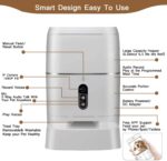 Dispensador - LeeKooLuu Q01 HD 1080P Camera WiFi Smart Feeder 6L Automatic Cat Feeder Automatic Dog Feeder Timer Programmable Voice and Video Recording Enabled App for iPhone and Android Compatible with Alexa - Imagen 6