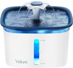 Fuente de agua para mascotas, 2,8 L, dispensador automático de agua para gatos, perros, con bomba inteligente, 2 filtros de repuesto para gatos, perros, múltiples mascotas