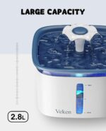 Fuente de agua para mascotas, 2,8 L, dispensador automático de agua para gatos, perros, con bomba inteligente, 2 filtros de repuesto para gatos, perros, múltiples mascotas - Imagen 5