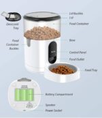Dispensador - Alimentador automático para gatos, dispensador de comida para perros WiFi con grabadora de voz Control de porciones programable hasta 8 comidas por. - Imagen 3