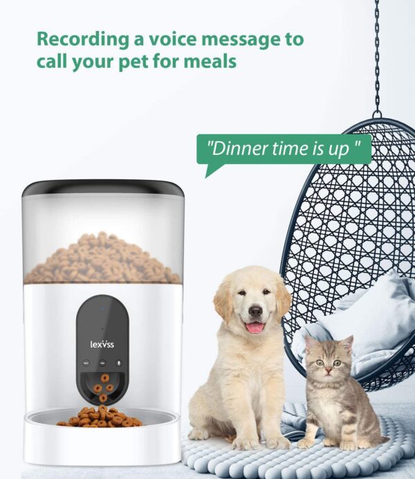 Dispensador - Alimentador automático para gatos, dispensador de comida para perros WiFi con grabadora de voz Control de porciones programable hasta 8 comidas por. - Imagen 2