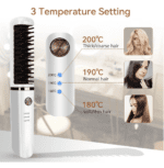 Cepillo alisador de pelo con 3 ajustes de temperatura, apagado automático, cable giratorio 360, plancha de alisado portátil o rizador para el hogar, viajes y salón - Imagen 3