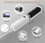 Cepillo alisador de pelo con 3 ajustes de temperatura, apagado automático, cable giratorio 360, plancha de alisado portátil o rizador para el hogar, viajes y salón - Imagen 4