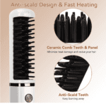 Cepillo alisador de pelo con 3 ajustes de temperatura, apagado automático, cable giratorio 360, plancha de alisado portátil o rizador para el hogar, viajes y salón - Imagen 6