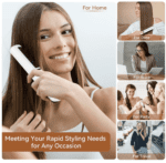 Cepillo alisador de pelo con 3 ajustes de temperatura, apagado automático, cable giratorio 360, plancha de alisado portátil o rizador para el hogar, viajes y salón - Imagen 8