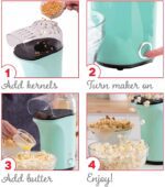 Máquina DASH de hacer palomitas de maíz con taza de medición para porción con granos de maíz + mantequilla derretida, 16 unidades, color blanco - Imagen 4