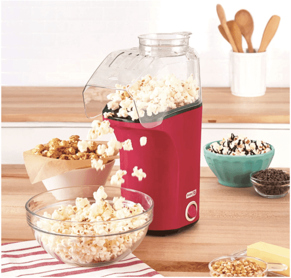 Máquina DASH de hacer palomitas de maíz con taza de medición para porción con granos de maíz + mantequilla derretida, 16 unidades, color blanco - Imagen 9