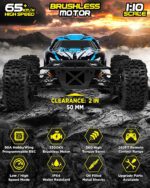 Carro Control RC 1:10 Scale Brushless RC Cars 65+ km/h Speed - Boys Remote Control Car 4x4 Off Road Monster Truck Electric - All Terrain Waterproof Toys for Kids and Adults -2 Body Shells + Connector for 30+ Mins Play - Imagen 4
