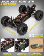 Carro Control RC 1:10 Scale Brushless RC Cars 65+ km/h Speed - Boys Remote Control Car 4x4 Off Road Monster Truck Electric - All Terrain Waterproof Toys for Kids and Adults -2 Body Shells + Connector for 30+ Mins Play - Imagen 3