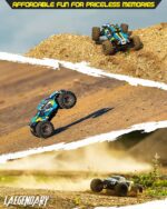 Carro Control RC, grande, escala 1:10, más de 50 km por hora de velocidad, 4x4 todoterreno, camiones monstruo eléctricos, camiones impermeables, 2 baterías y 1 conector para más de 40 minutos de juego, para niños y adultos - Imagen 8