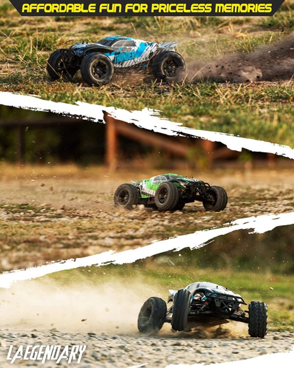 Carro Control RC 1:10 Scale Brushless RC Cars 65+ km/h Speed - Boys Remote Control Car 4x4 Off Road Monster Truck Electric - All Terrain Waterproof Toys for Kids and Adults -2 Body Shells + Connector for 30+ Mins Play - Imagen 7