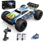 Carro Control RC - Holyton Coches a control remoto a escala 1:10 a control remoto de 48+ KM/H de alta velocidad 40+ min Play, 4WD todo terreno, monstruo camión todoterreno para adultos y niños, vehículo de camión a control remoto, 2 baterías de juguete de regalo para niños - Imagen 9