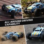 Carro Control RC - Holyton Coches a control remoto a escala 1:10 a control remoto de 48+ KM/H de alta velocidad 40+ min Play, 4WD todo terreno, monstruo camión todoterreno para adultos y niños, vehículo de camión a control remoto, 2 baterías de juguete de regalo para niños - Imagen 2