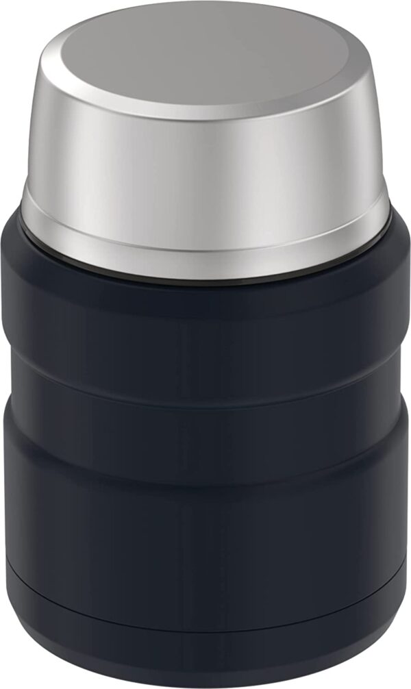 THERMOS Stainless King - Tarro de alimentos aislado al vacío con cuchara, 16 onzas, azul medianoche - Imagen 6