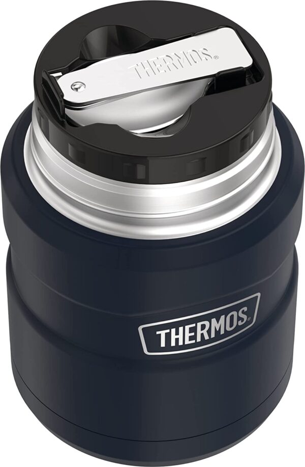 THERMOS Stainless King - Tarro de alimentos aislado al vacío con cuchara, 16 onzas, azul medianoche - Imagen 5