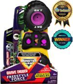 Monster Jam, Fuerza oficial de Grave Digger Freestyle, auto de control remoto, juguetes de camión monstruo para niños y adultos, escala 1:15 - Imagen 5