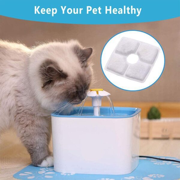 Caja de Filtros de repuesto para fuente de agua automática para gatos y perros de 2,5 l, dispensador de agua de perro, carbón activado reemplaza filtro para fuente - Imagen 4