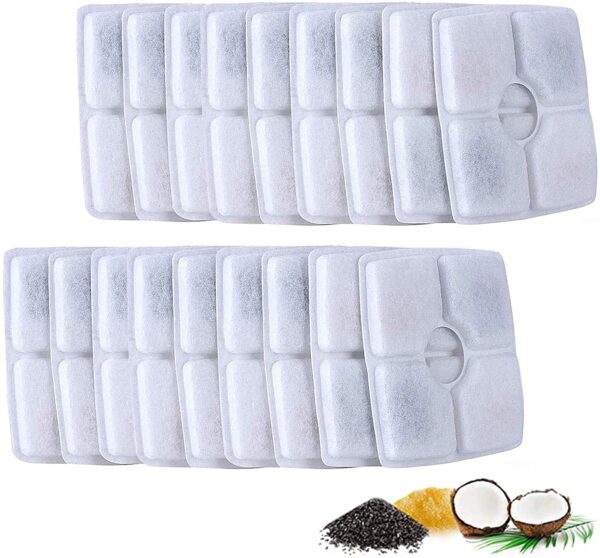 Caja de Filtros de repuesto para fuente de agua automática para gatos y perros de 2,5 l, dispensador de agua de perro, carbón activado reemplaza filtro para fuente - Imagen 3