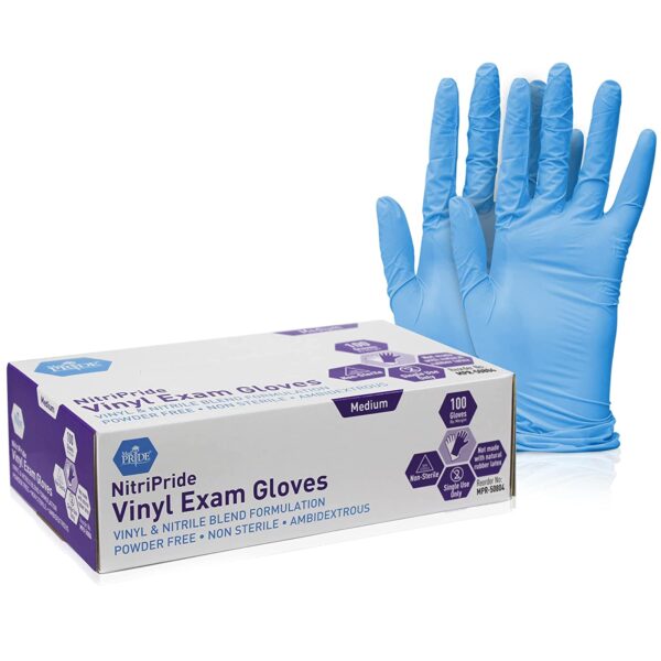 MEDITEX - Guantes sintéticos para examen de mezcla de vinilo-nitrilo, sin polvo, sin látex y sin goma, guantes de protección no estériles y de un solo uso para uso médico, cocina, limpieza y más - Imagen 6