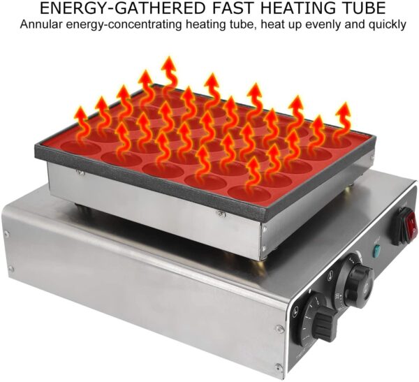 Mini máquina de muffins, no fácil de oxidar herramientas de cocina fácil de demoler máquina de panquequewaffle para pequeño (estándar de EE. UU. 110V) - Imagen 7