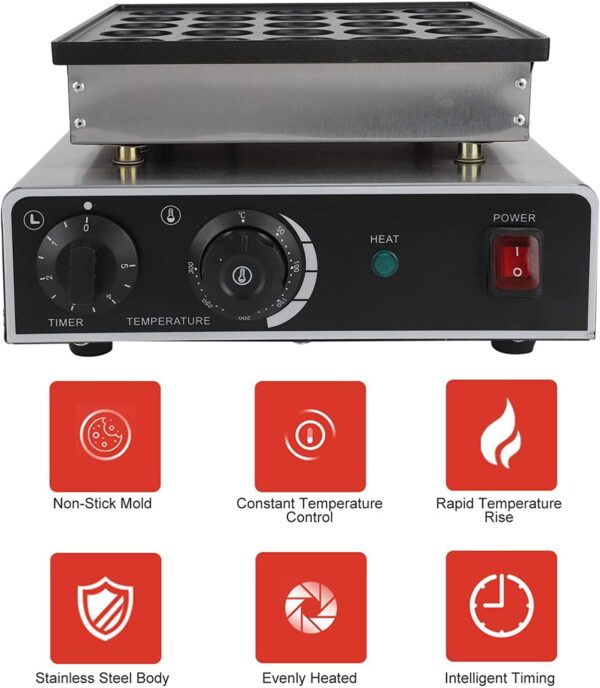 Mini máquina de muffins, no fácil de oxidar herramientas de cocina fácil de demoler máquina de panquequewaffle para pequeño (estándar de EE. UU. 110V) - Imagen 5