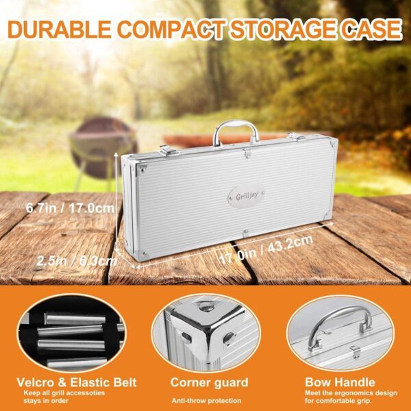 Grilljoy - Juego de utensilios 20 piezas para asador de carnes - Imagen 8