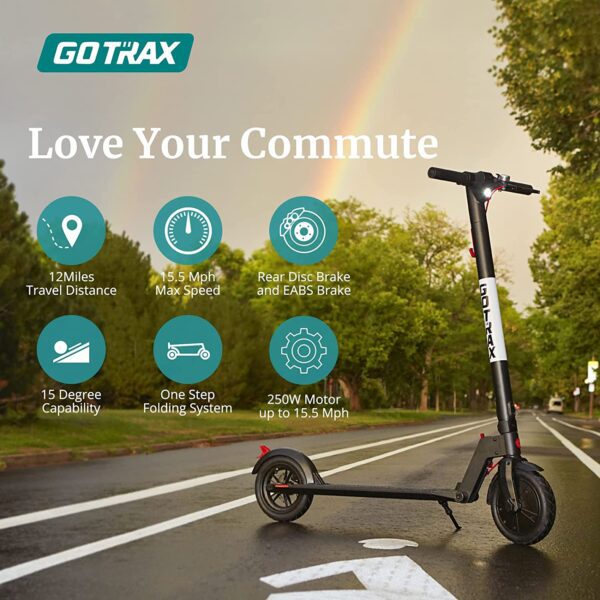 Scooter eléctrico de desplazamiento. Gotrax GXL V2 - Neumáticos llenos de aire de 8.5 pulgadas – 15.5 MPH y 9-12 millas – Versión 2 - Imagen 7